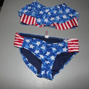 Blue & Red 2 Pcs Justice Bikini Swimsuit Size 12